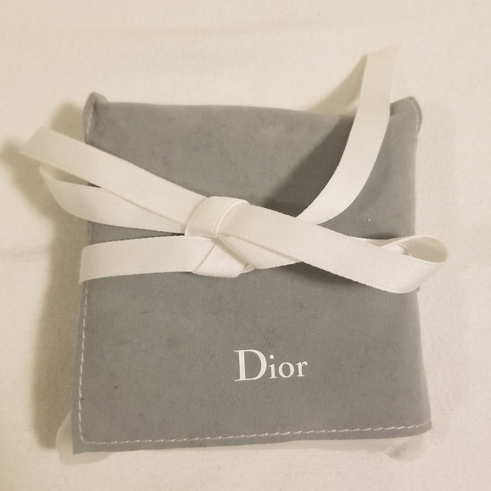 Dior Gold Tone Hoop Earrings with Slim Drop Bars - Picture 2 of 13